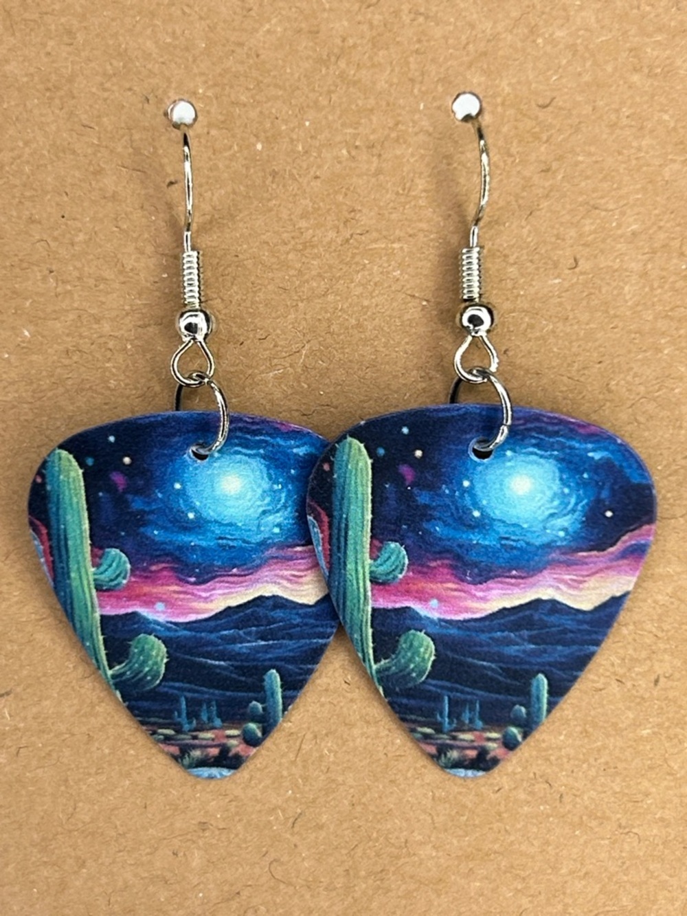 Desert Night Guitar Pick Earrings Fashion Jewelry
